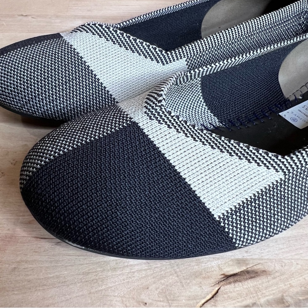 Rothy's Round Toe Captoe Flat Buffalo Plaid Slip On Size 10.5 - Picture 5 of 14
